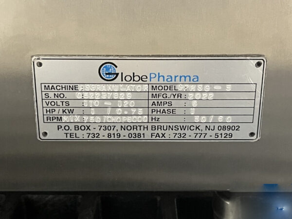 One used GlobePharma GP-HSG-5 High Shear Granulator - Image 3