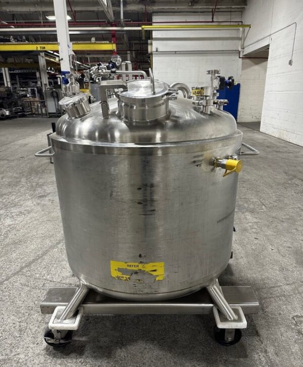 One of 4 Available Used 600 Liter Precision Stainless Jacketed Receiver Vessels, 316L SS Construction - Image 2