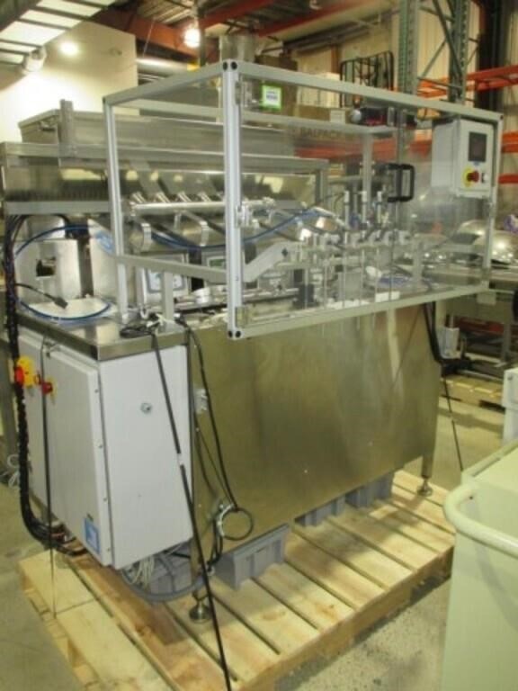 One used Balpack (AESUS) Model Filler, Full Dive Servo, 6 Head Metering Pump Filler