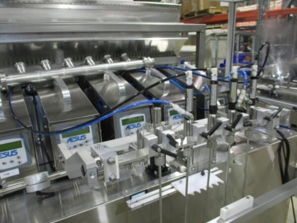 One used Balpack (AESUS) Model Filler, Full Dive Servo, 6 Head Metering Pump Filler - Image 4