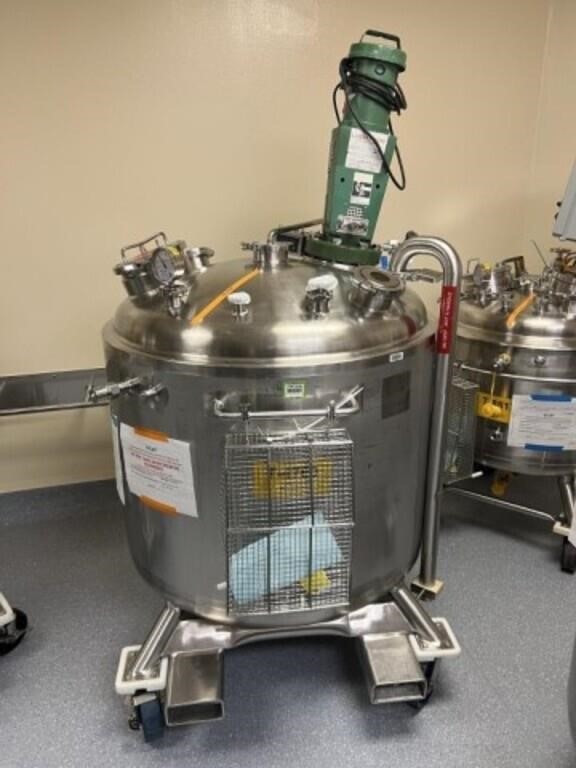 One Used 600 Liter Precision Stainless Reactor, 316L S/S, 45/100#