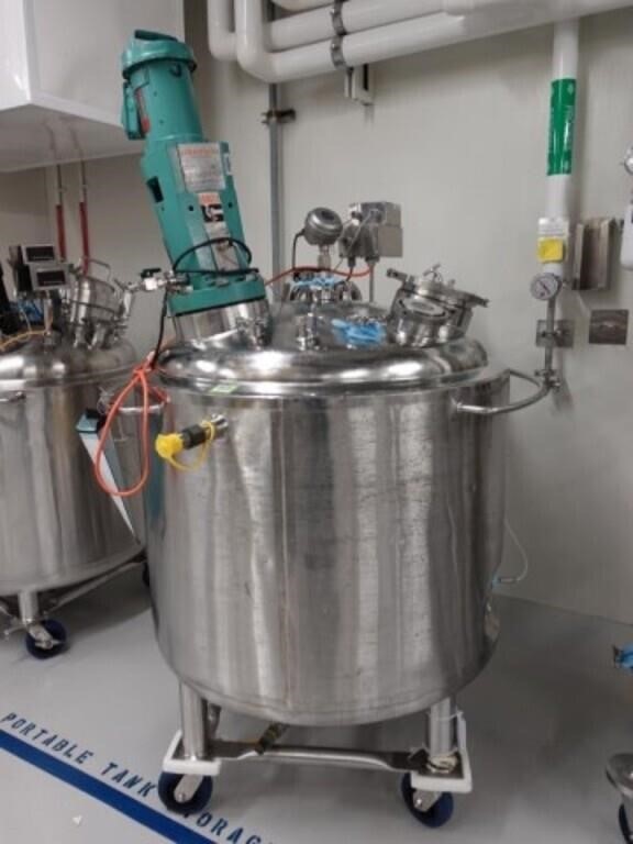 One Used 500 Liter Precision Stainless Reactor, 316 S/S, with Lightnin Mixer