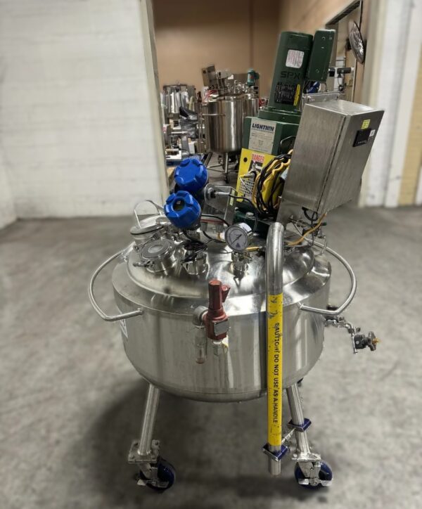 One Used 150 Liter Precision Stainless Reactor, 316 S/S with Lightnin Mixer - Image 3