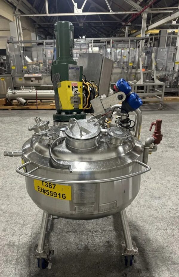 One Used 150 Liter Precision Stainless Reactor, 316 S/S with Lightnin Mixer - Image 2