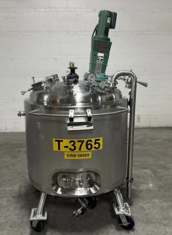 One Used 500 Liter Precision Stainless Reactor, 316 S/S, with Lightnin Mixer