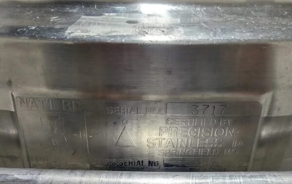 One Used 200 Liter Precision Stainless Reactor, 316 S/S, with Lightnin Mixer - Image 2