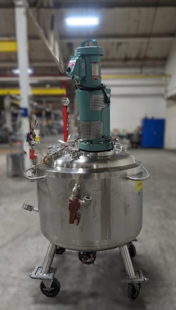 One Used 200 Liter Precision Stainless Reactor, 316 S/S, with Lightnin Mixer - Image 4