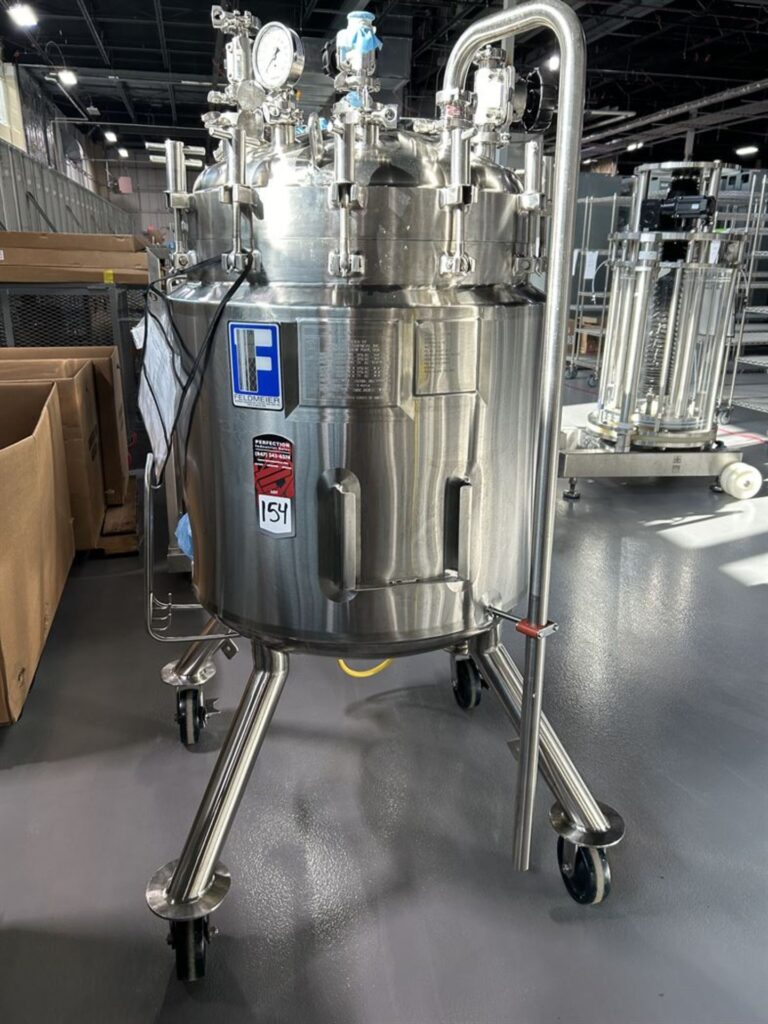 One Used 2012 Feldmeier 200L Mobile Vessel w/ Agitator & Millipore GMP500 Novaseptic Mixer