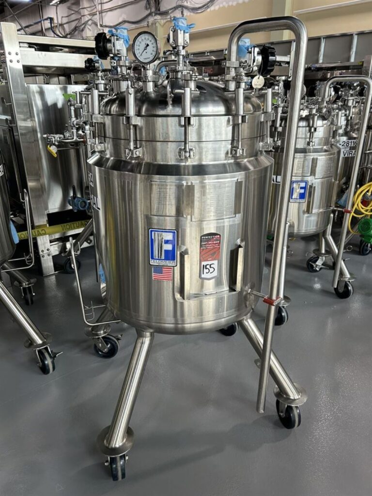 One Used 2018 Feldmeier 200L Mobile Vessel w/ Agitator & Millipore GMP500 Novaseptic Mixer