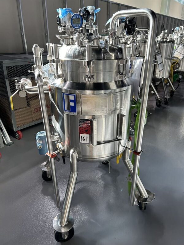 One Used 2012 Feldmeier 100L Mobile Reactor w/ Agitator & Millipore GMP500 Novaseptic Mixer