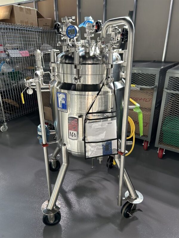 One Used 2012 Feldmeier 100L Mobile Reactor w/ Agitator & Millipore GMP500 Novaseptic Mixer