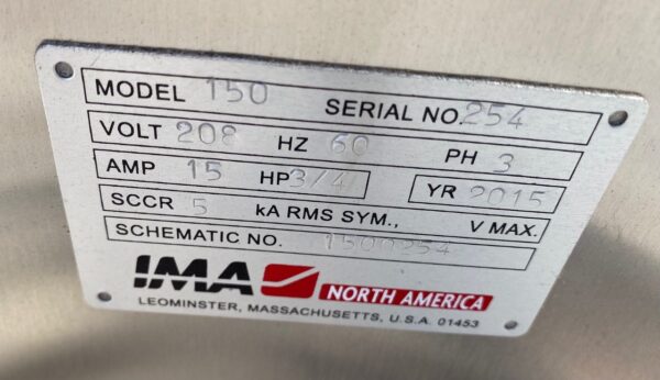 One Used IMA 150 Cottoner with Conveyor and Controls - Image 5
