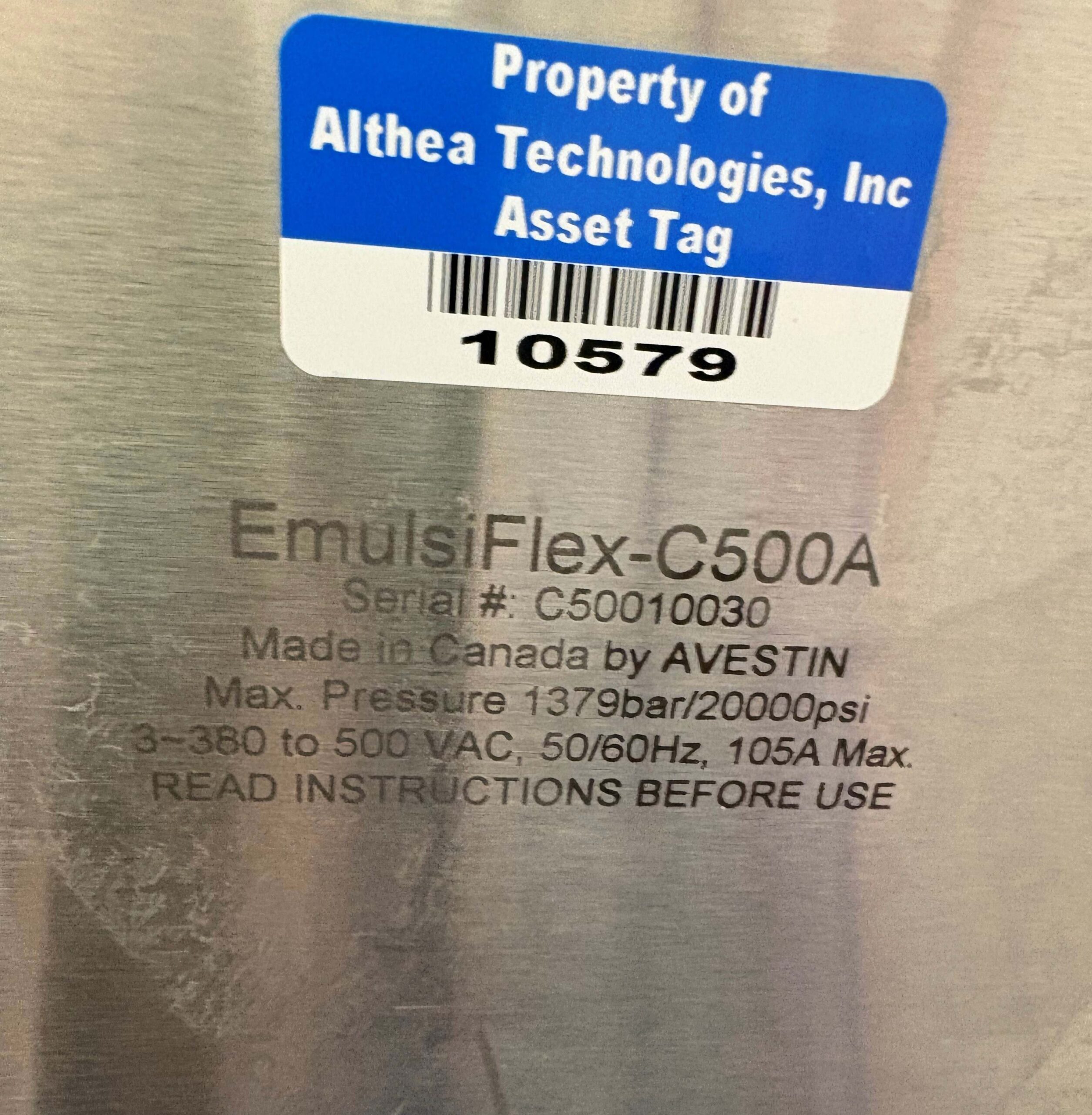 One Used Avestin Emulsiflex-C500 - Image 2
