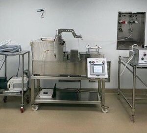 One Used Cozzoli F329HE Syringe Filler with Model MVP Vacuum Plugging and Closing System.